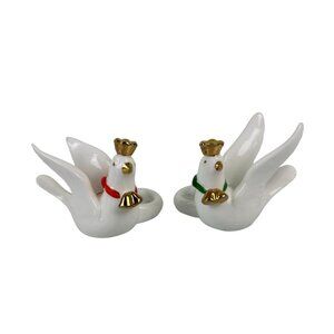 Napcoware Dove Taper Candle Huggers Christmas Holiday Decor Ceramic Taiwan VTG